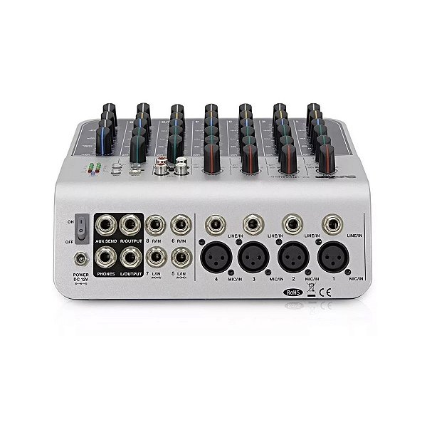 Mixer Mesa de Som 8 Canais MIX 04 AU USB - Boxx