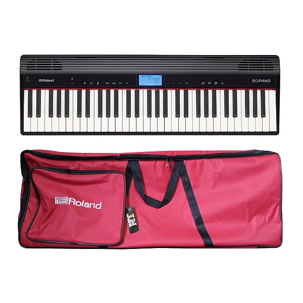 Kit Piano Digital 61 Teclas GO-61P Go-Piano Roland com capa Vermelha
