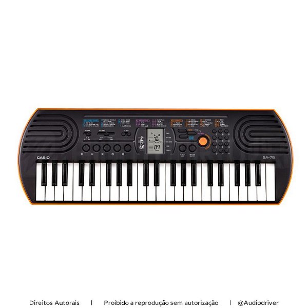 Teclado Infantil Casio Musical SA-76AH2 Laranja