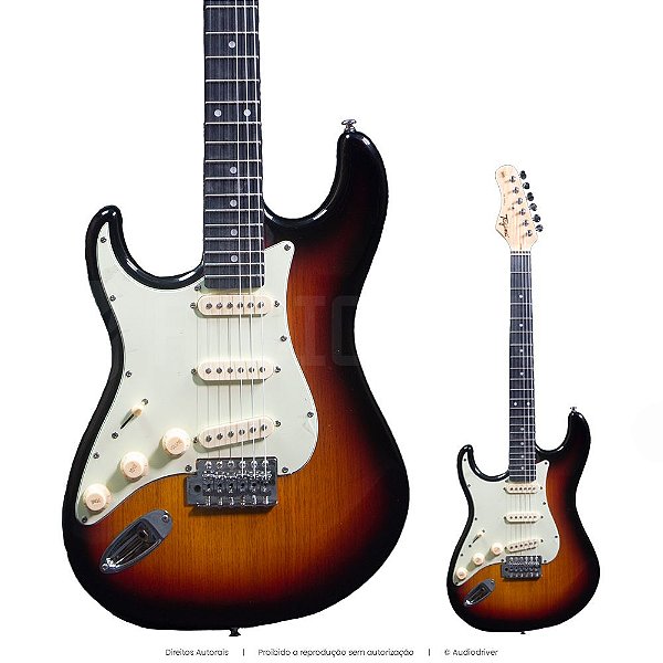 Guitarra Strato Canhoto Tagima TG-500 Woodstock Sunburst DF/MG