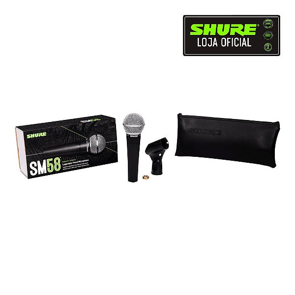 Microfone Cardióide Shure SM-58 LC com Bag