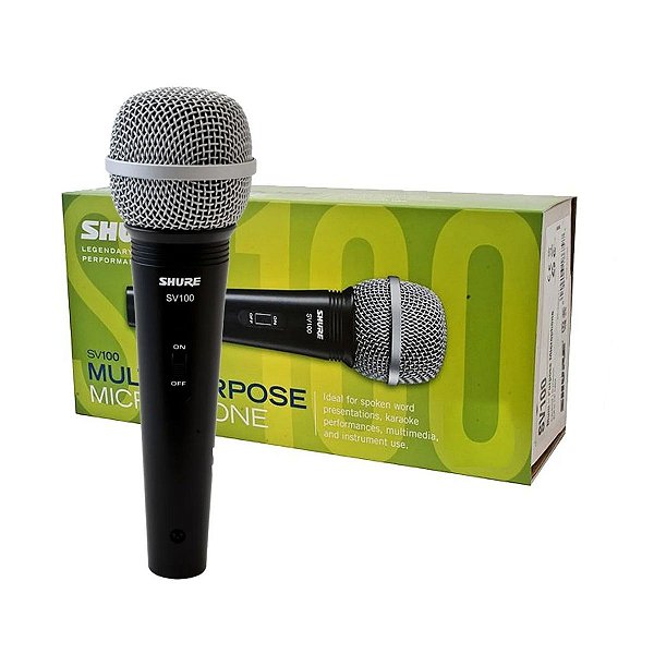 Microfone Shure SV100 para karaokê, voz principal e backing vocal