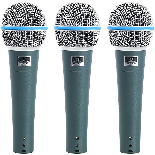 Microfone Com Fio Kit 3 Unidades BT-5800-3 - Waldman
