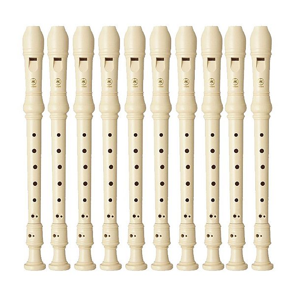 10 Flautas Soprano Germânica Yamaha YRS23 Bege