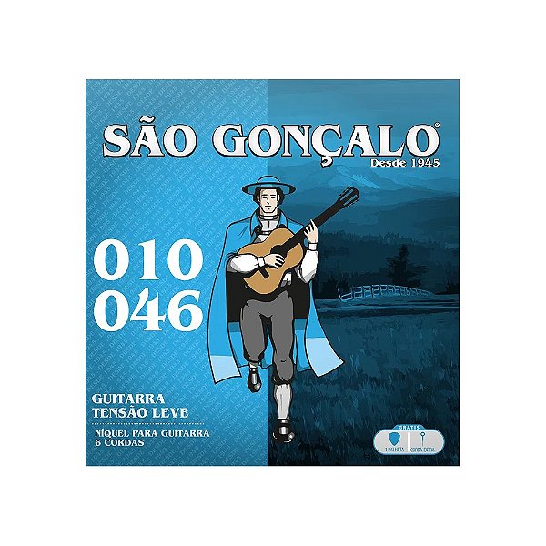 Encordoamento para Guitarra .010 São Gonçalo Tensão Leve