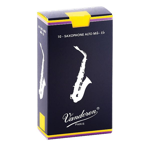 Palheta Sax Alto Sib Nº 3 Tradicional SR213 Cx C/ 10 - Vandoren