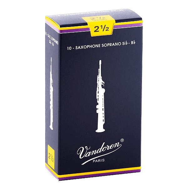 Palheta Sax Soprano Sib Nº 2,5 Tradicional SR2025 Cx C/ 10 - Vandoren