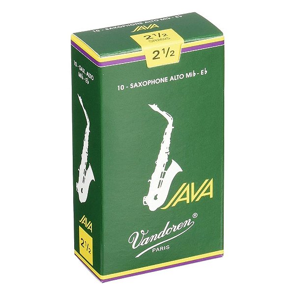 Palheta Sax Alto Nº 2,5 Java SR2625 Cx C/ 10 - Vandoren #T2