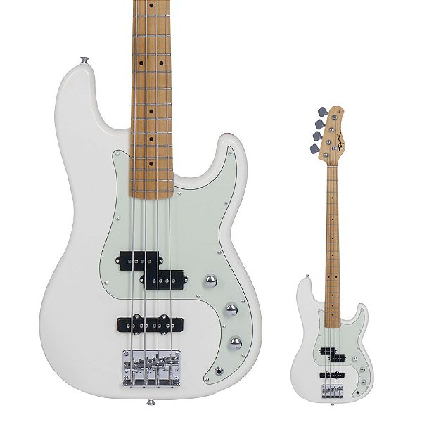 Baixo 4 Cordas Precision Woodstock TW-65 WV C/MG Branco Vintage (OWH LF/MG) - Tagima