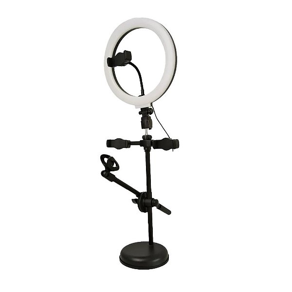 Iluminador Ring Light 26 cm CSRL 26MS BK C/ Apoio de Mesa - Custom Sound