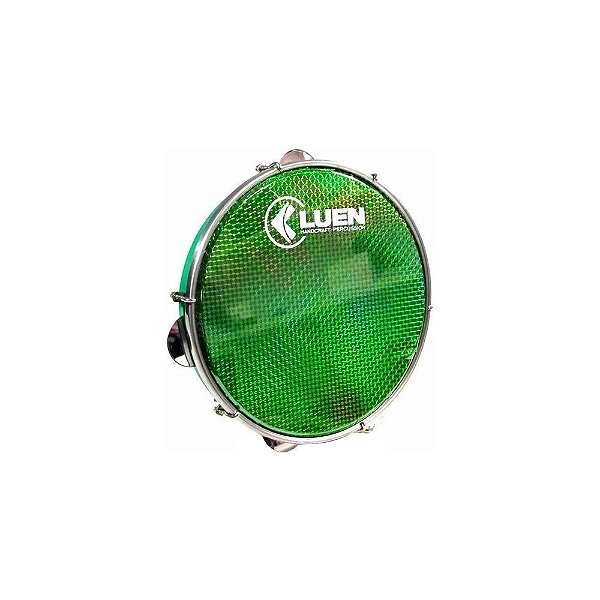 Pandeiro 10 Polegadas Verde Pele Holografica Inox - Luen