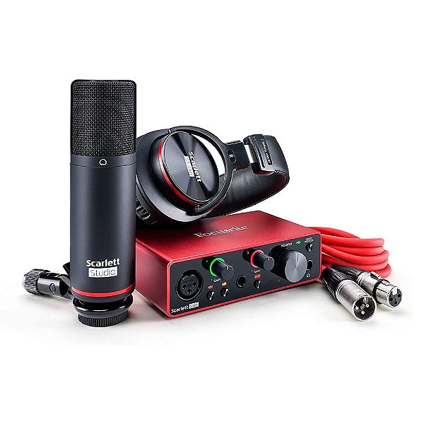 Kit Interface Scarlett Solo Studio Microfone e Headphone - Focusrite