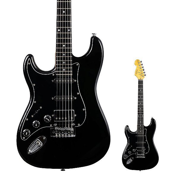 Guitarra Canhoto Strato PHX Power HSS ST-H PR LH Premium Preta