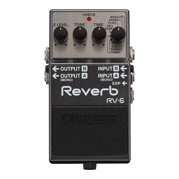Pedal de Reverb para Guitarra BOSS RV-6 Reverb Stereo com 8 Modos