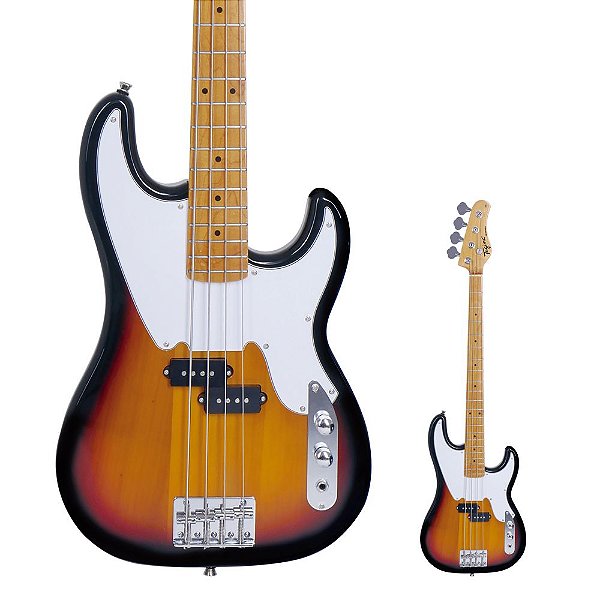 Baixo 4 Cordas Precision Tagima TW-66 SB LF/WH Woodstock Series Sunburst