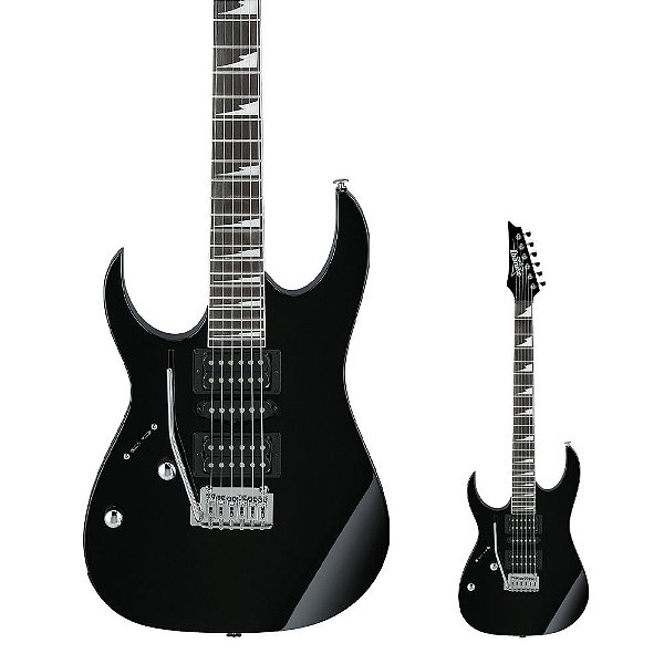 Guitarra Canhoto Super Strato HSH Ibanez GRG170DXL BKN Black Night Left Handed