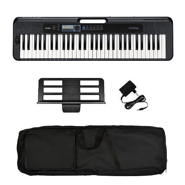 Kit Teclado Casiotone Casio CT-S300 Preto com Capa NY600