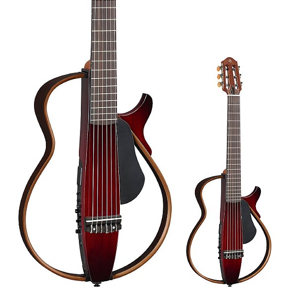 Violão Elétrico Nylon Yamaha Silent SLG200N CRB Crimson Red com Bag