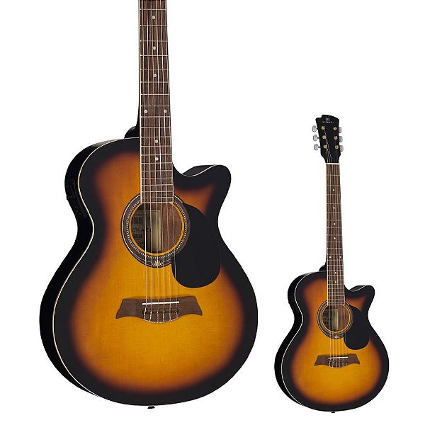 OUTLET Violão Elétrico Nylon Venetian Michael VM680DT Sunburst Satin com Bag