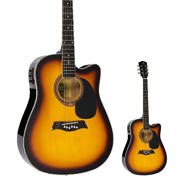 Violão Elétrico Aço Folk Cutaway Michael VMF361 SB Sunburst