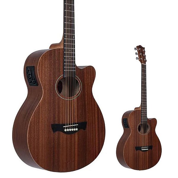 OUTLET Violão Elétrico com Afinador Tagima Dallas Tuner Natural Mahogany