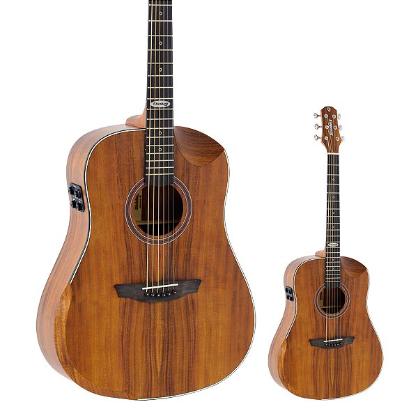 Violão Elétrico Aço Folk Semi Cutaway Strinberg SD301HCR KS Galaxy Koa Satin com Efeitos e Arm Rest