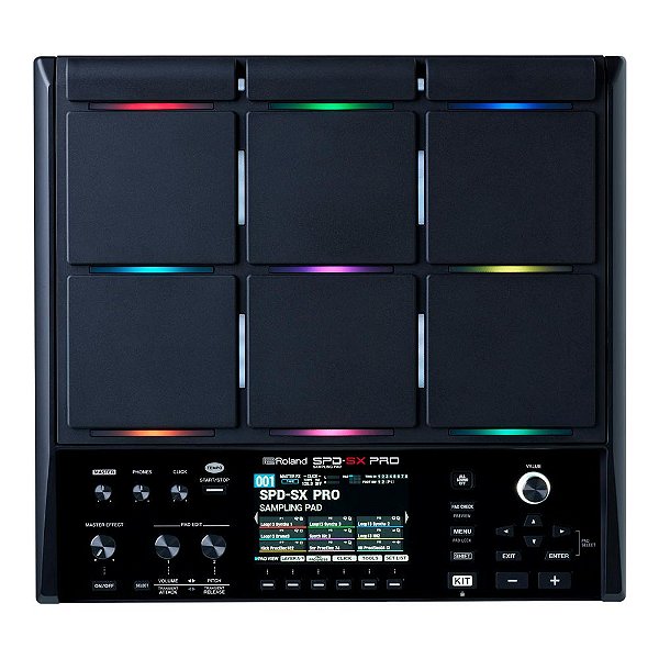 Percussão Digital 9 Pads Ultra Responsivos Roland SPD-SX Pro com Leds Customizáveis