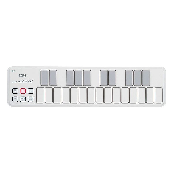 Teclado Controlador 25 Teclas USB MIDI Korg nanoKEY2 Branco