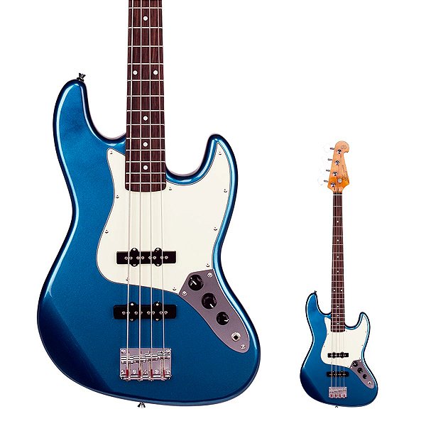 Baixo 4 Cordas Jazz Bass SX SJB62+ LPB Lake Pacific Blue com Bag