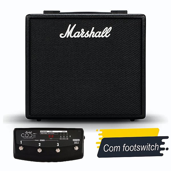 Amplificador para guitarra Marshall Code 25 + Com Footswitch Marshall PEDL 91009
