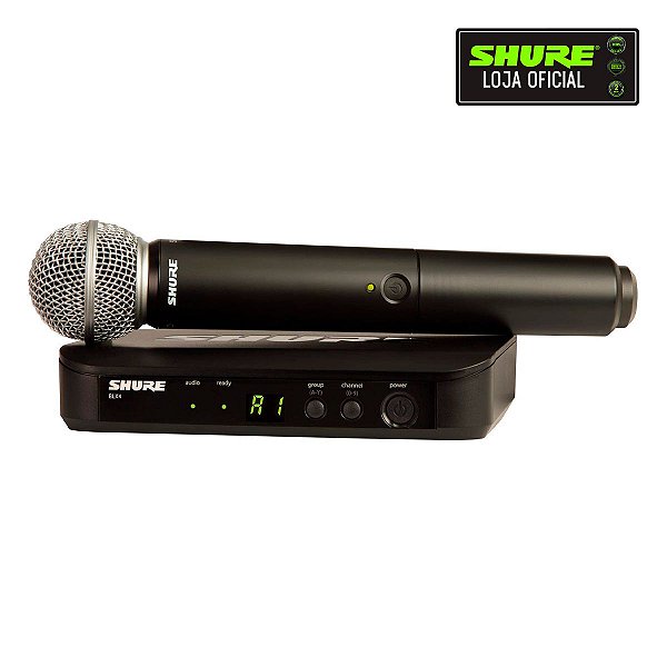 Microfone Shure SM58 Sem Fio Frequência M15 BLX24BR/SM58