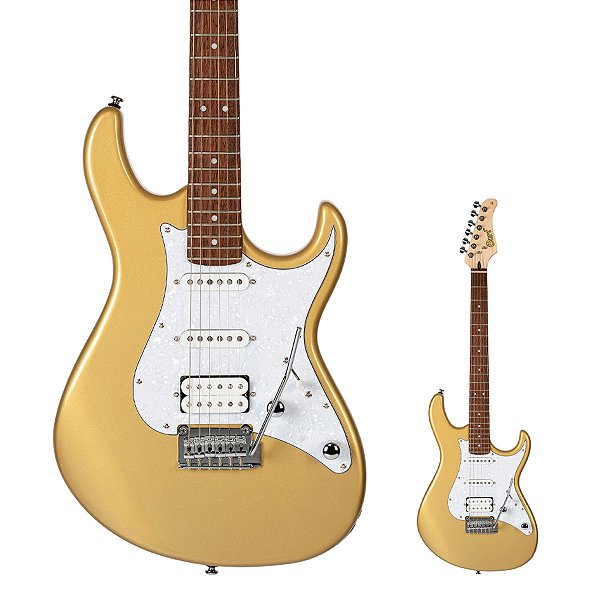 Guitarra Stratocaster HSS Captadores Alnico V Cort G250 Champagne Gold Metallic