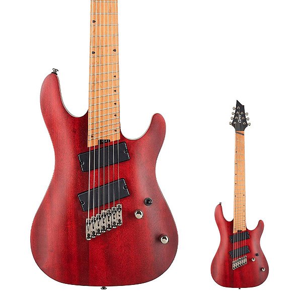 Guitarra 7 Cordas Multi Scale Cort KX307MS Open Pore Mahogany