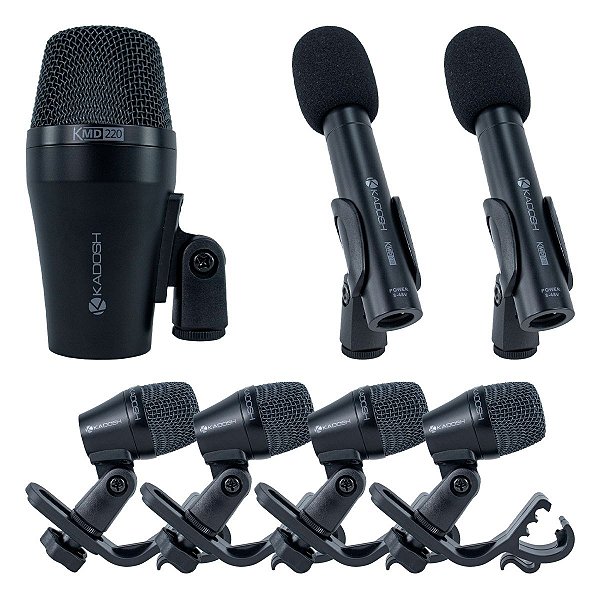 Kit Microfones para Bateria 7 Peças Kadosh KMD 207