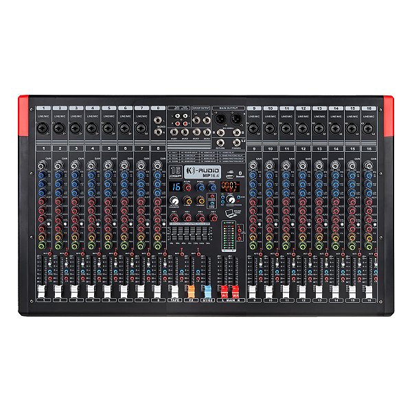 Mesa de Som 16 Canais 4 Auxiliares K-Audio MP 16.4 1ª Geração