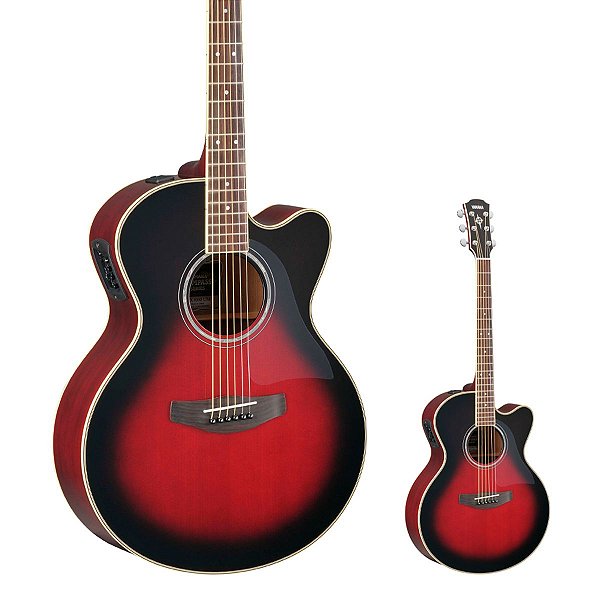 Violão Elétrico Aço Jumbo Tampo Sólido Yamaha CPX700II DSR Dusk Sun Red