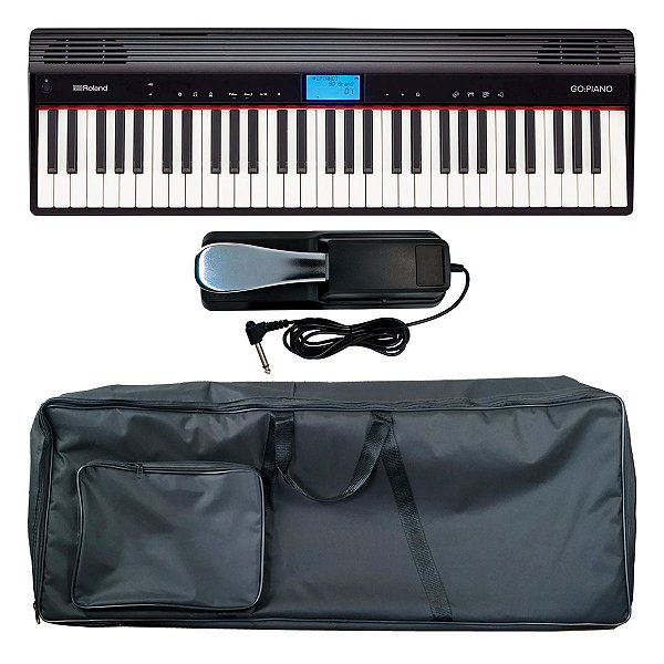 Kit Piano Roland GO-61P + Bag Luxo Estofada + Pedal Sustain G