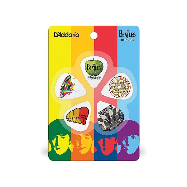 Pack 10 Palhetas 0.70 mm Edição Especial The Beatles Classic Album D’Addario