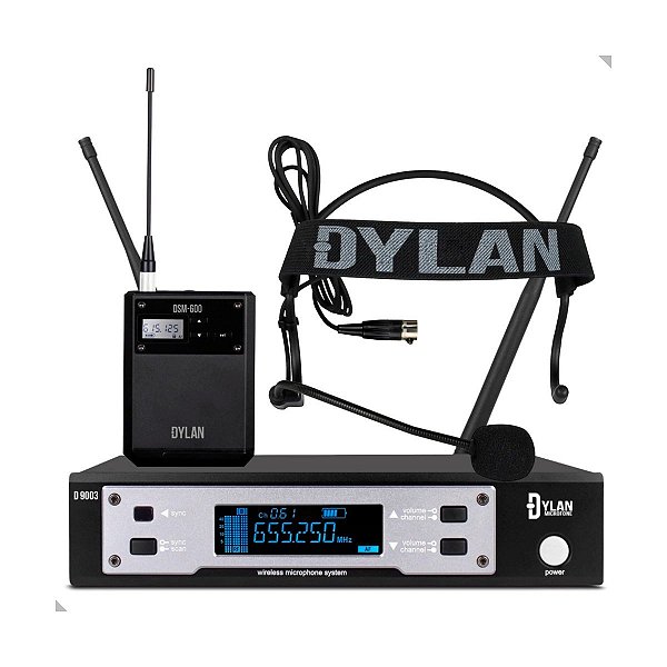 Microfone sem Fio Headset Dylan D-9003S