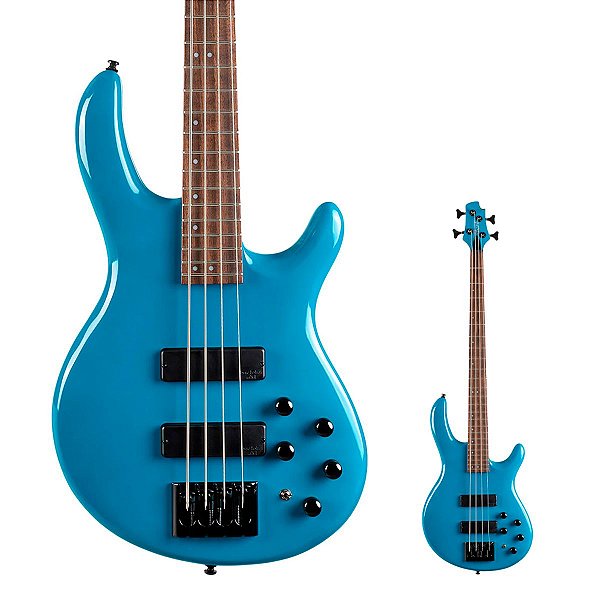 Baixo 4 Cordas Ativo Pré Markbass Captador Bartolini Cort C4 Deluxe CBL Candy Blue