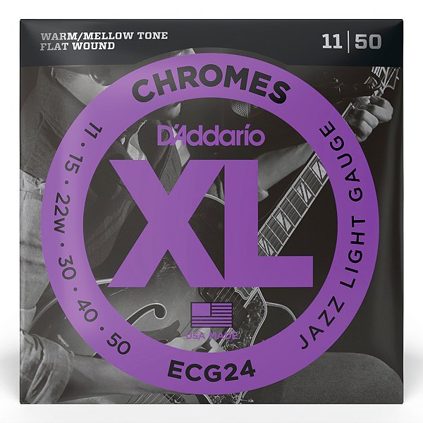 Encordoamento D’Addario Guitarra .011 - .050 XL Chromes Flatwound ECG24