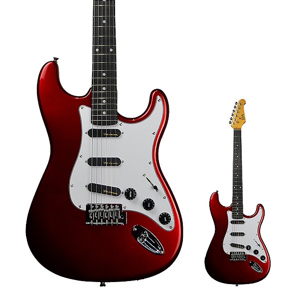 Guitarra Strato Captadores Noiseless Kent Armstrong EWA EWR200 MRD Metallic Red