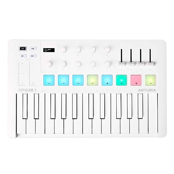 Teclado Controlador 25 Teclas USB/MIDI Arturia Minilab 3 Alpine White
