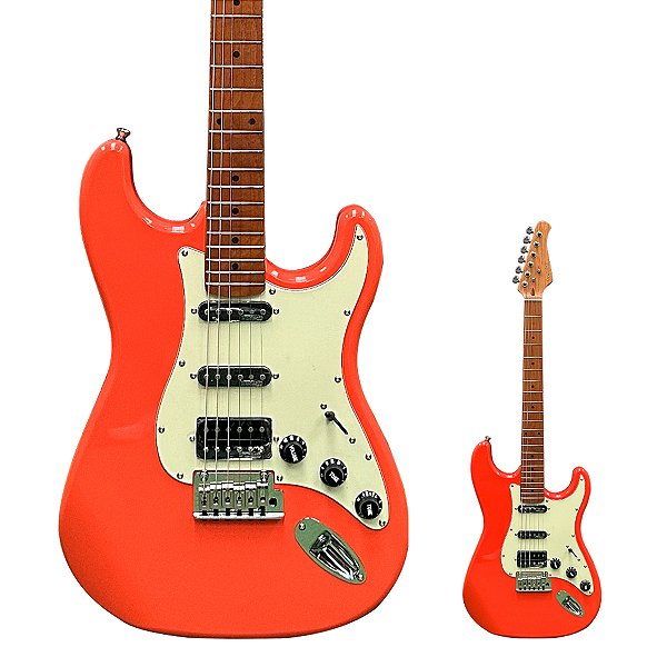 Guitarra Strato HSS Captadores Alnico Benson Hardy 902 FRD/MG Fiesta Red com Bag