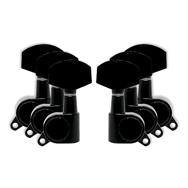Tarraxas Violão Aço 3+3 RedBurn Preta Fosca