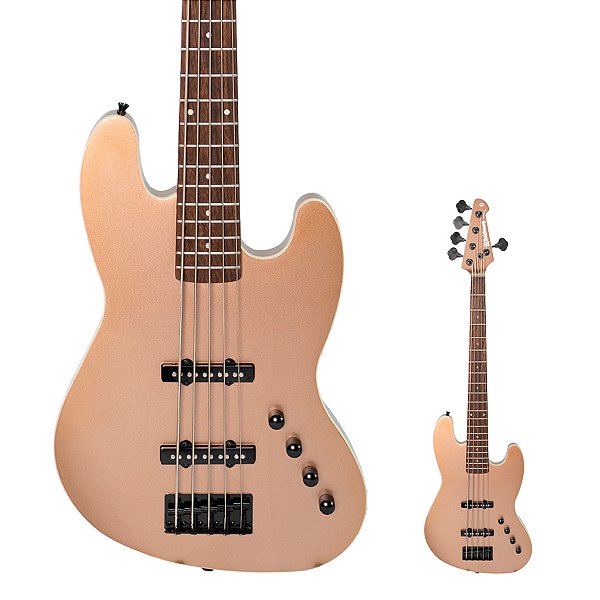 Baixo Ativo 5 cordas Jazz Bass Waldman GJJF355A CP Champagne