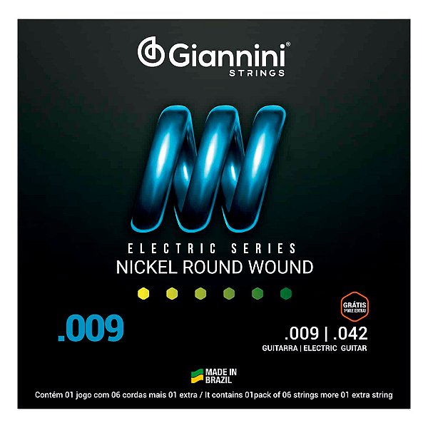Encordoamento Giannini .009 para Guitarra GEEGST9