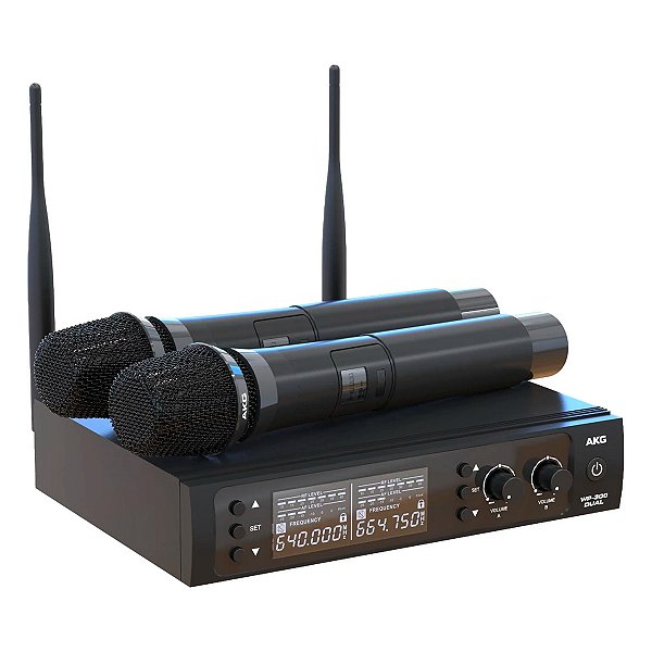 Microfone Sem Fio Duplo Dinâmico Cardióide AKG WP300 DUAL