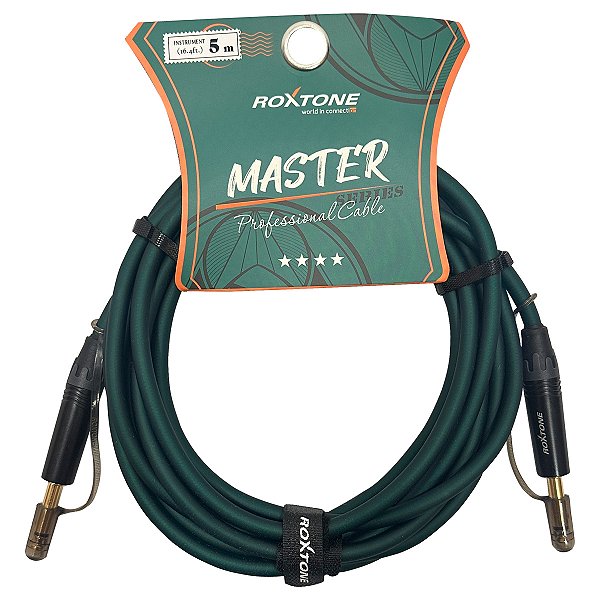 Cabo para Instrumentos P10/P10 5 metros Roxtone MGJJ110L5 Transparent Green