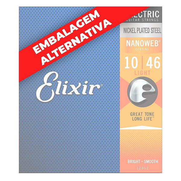 Encordoamento Elixir para Guitarra .010 Nanoweb (Embalagem Alternativa)